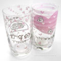 Logo Printed Drinking Glass Cup , Love Glass Mug